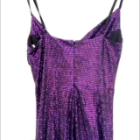 LULUS Glow Goals Black & Purple Sequin Cowl Neck Maxi Dress Party/Cocktail L NWT - Picture 8 of 9